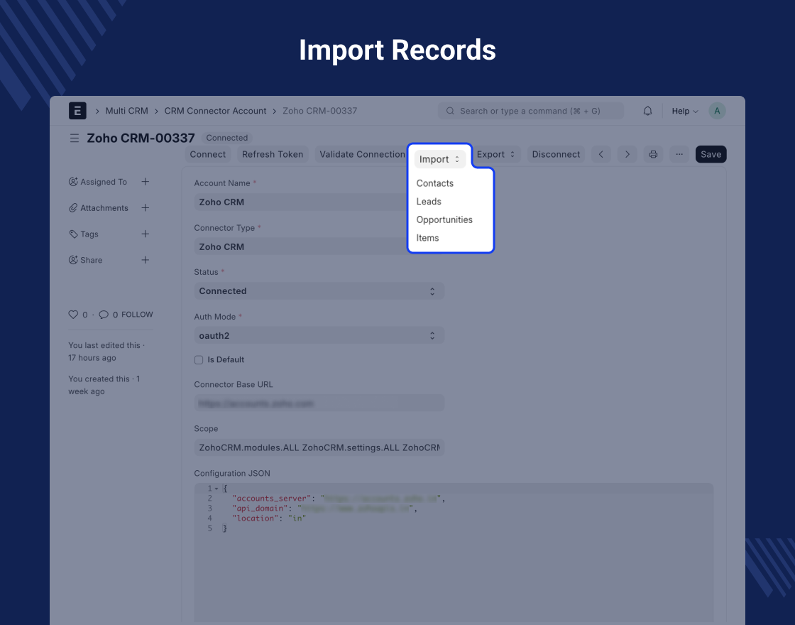 ERPNext Zoho CRM Connector