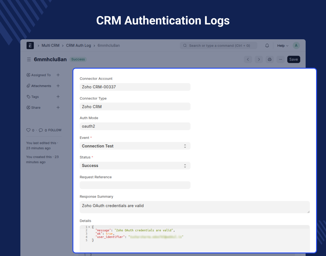ERPNext Zoho CRM Connector