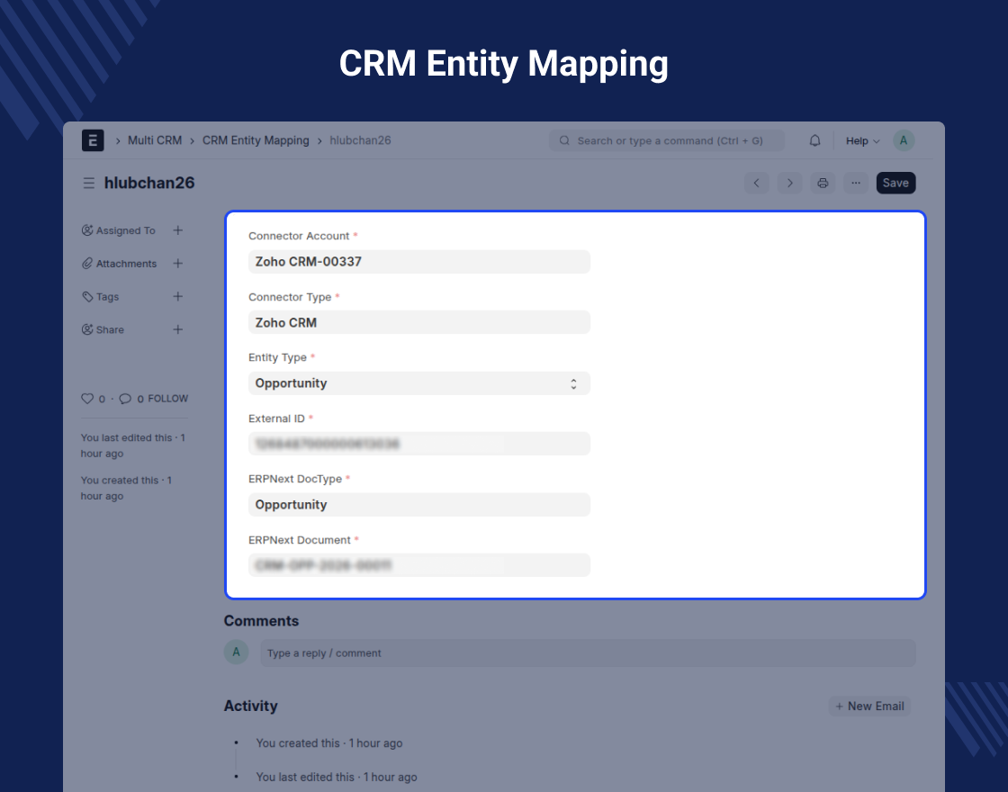 ERPNext Zoho CRM Connector