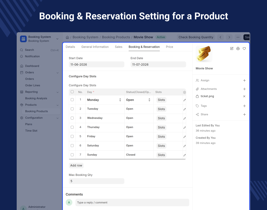 ERPNext Booking and Reservation Management