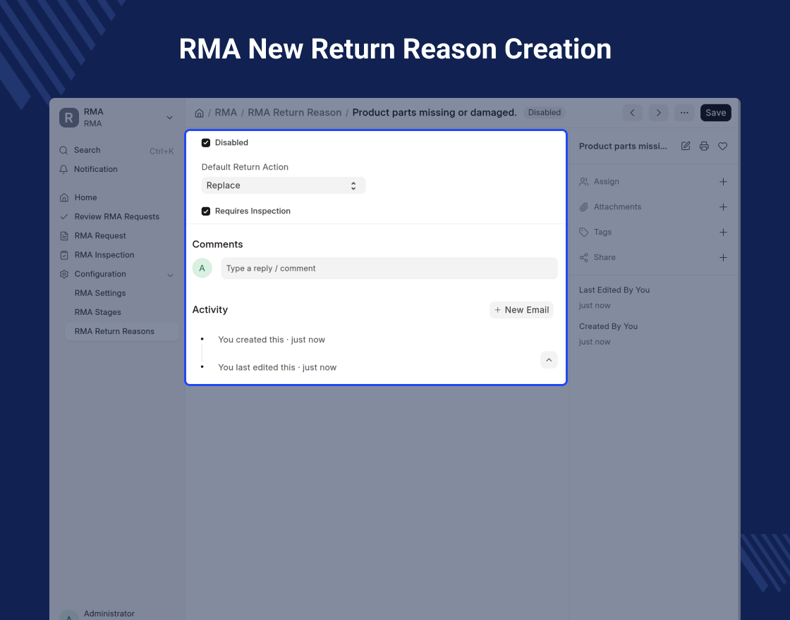 ERPNext Return Merchandise Authorization (RMA)