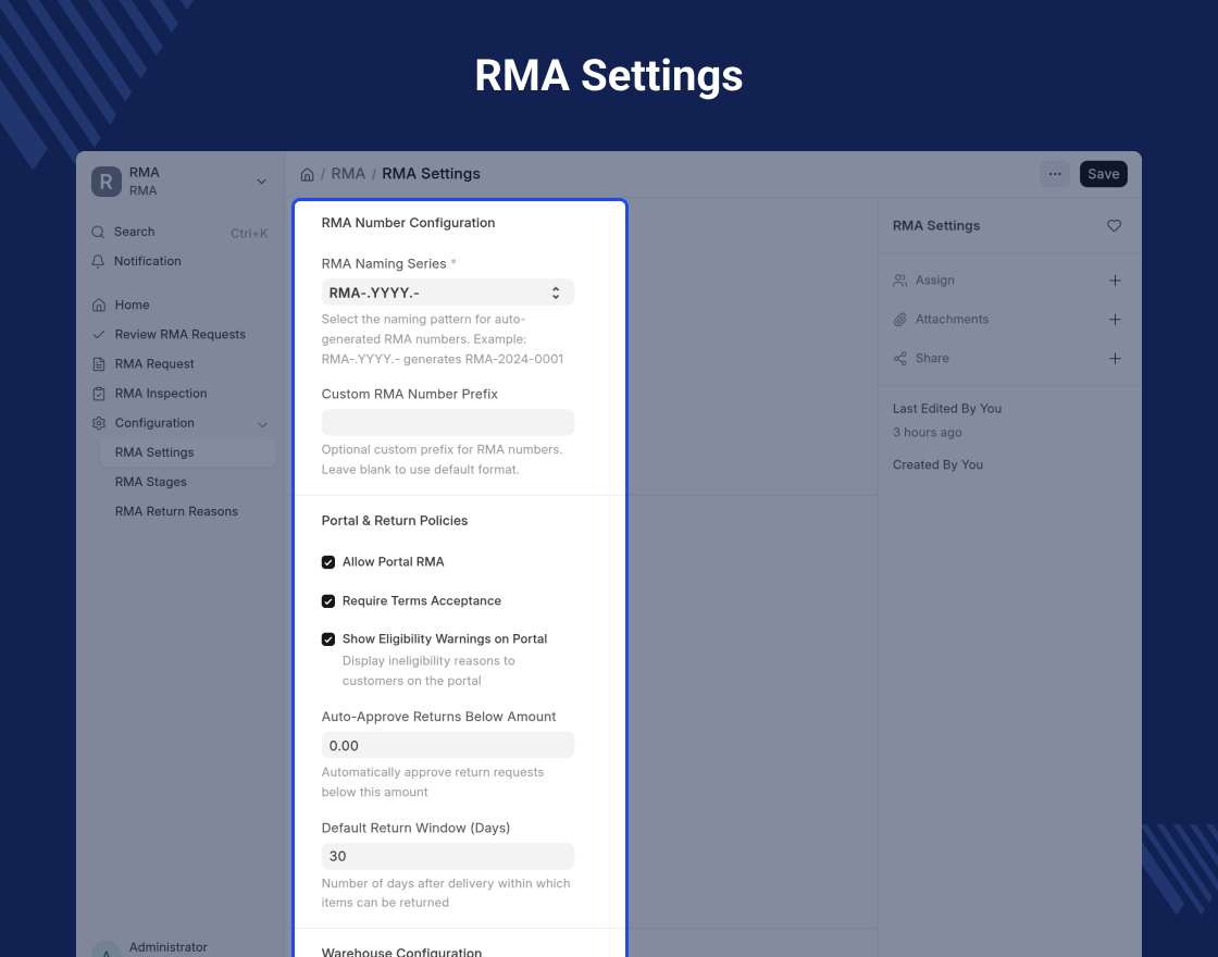 ERPNext Return Merchandise Authorization (RMA)
