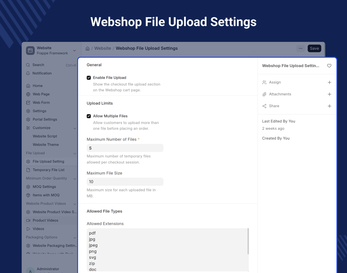 ERPNext Website File Upload