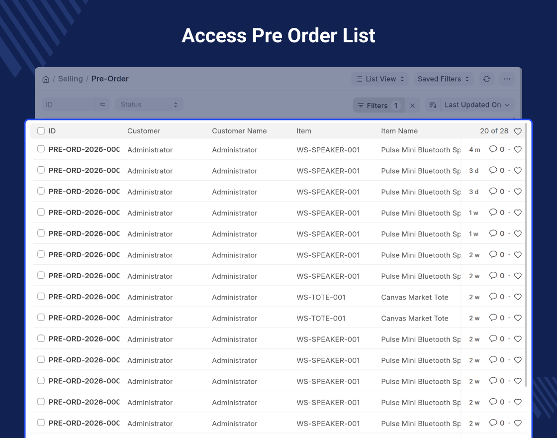 ERPNext Website Pre-Order
