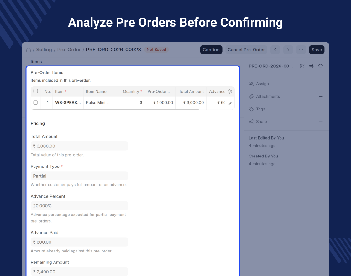 ERPNext Website Pre-Order