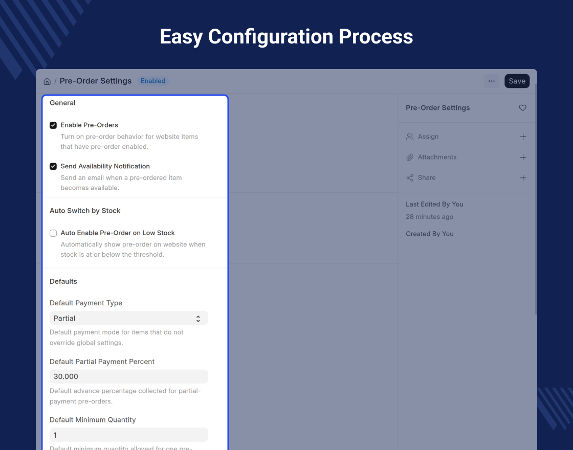 ERPNext Website Pre-Order