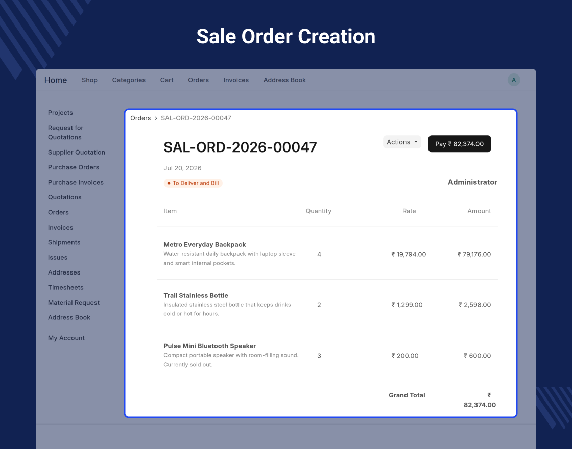 ERPNext Website Pre-Order