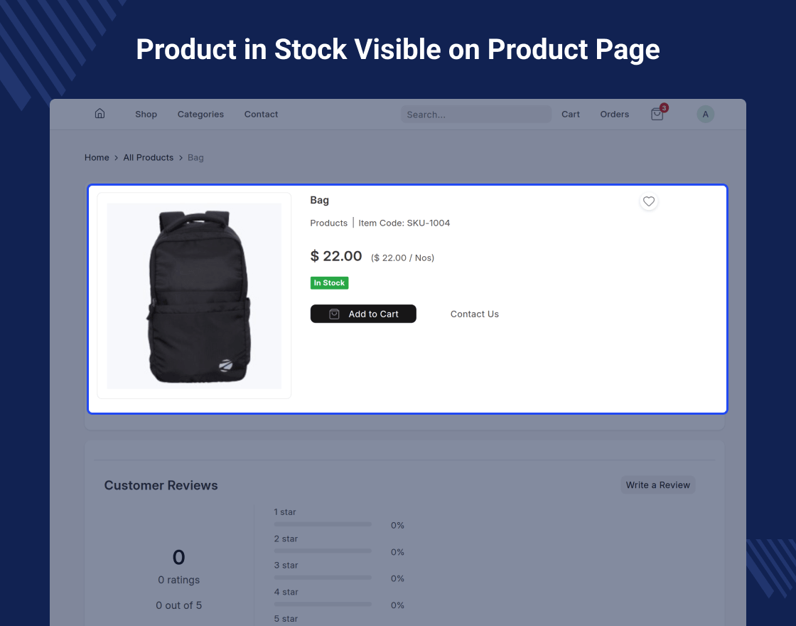 ERPNext Website Product Stock