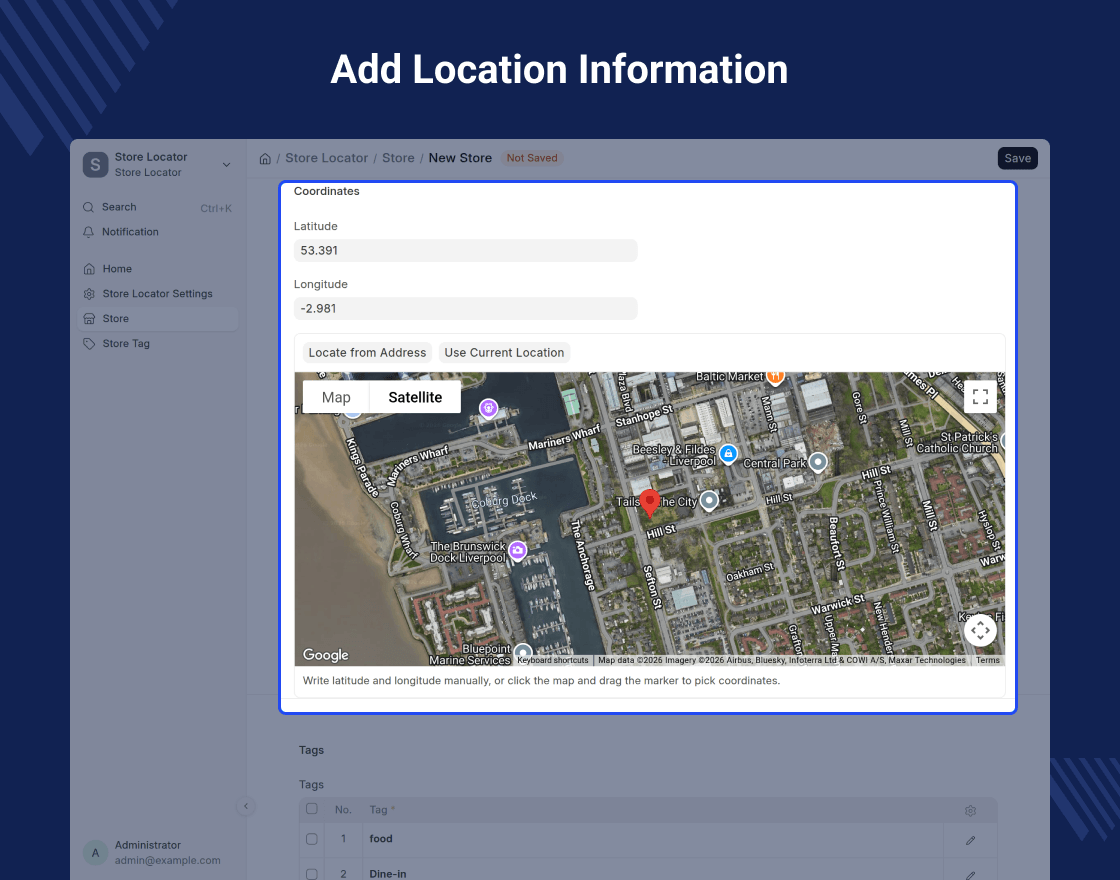 ERPNext Website Store Locator