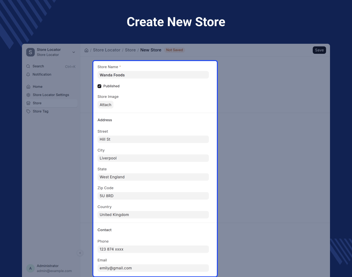 ERPNext Website Store Locator