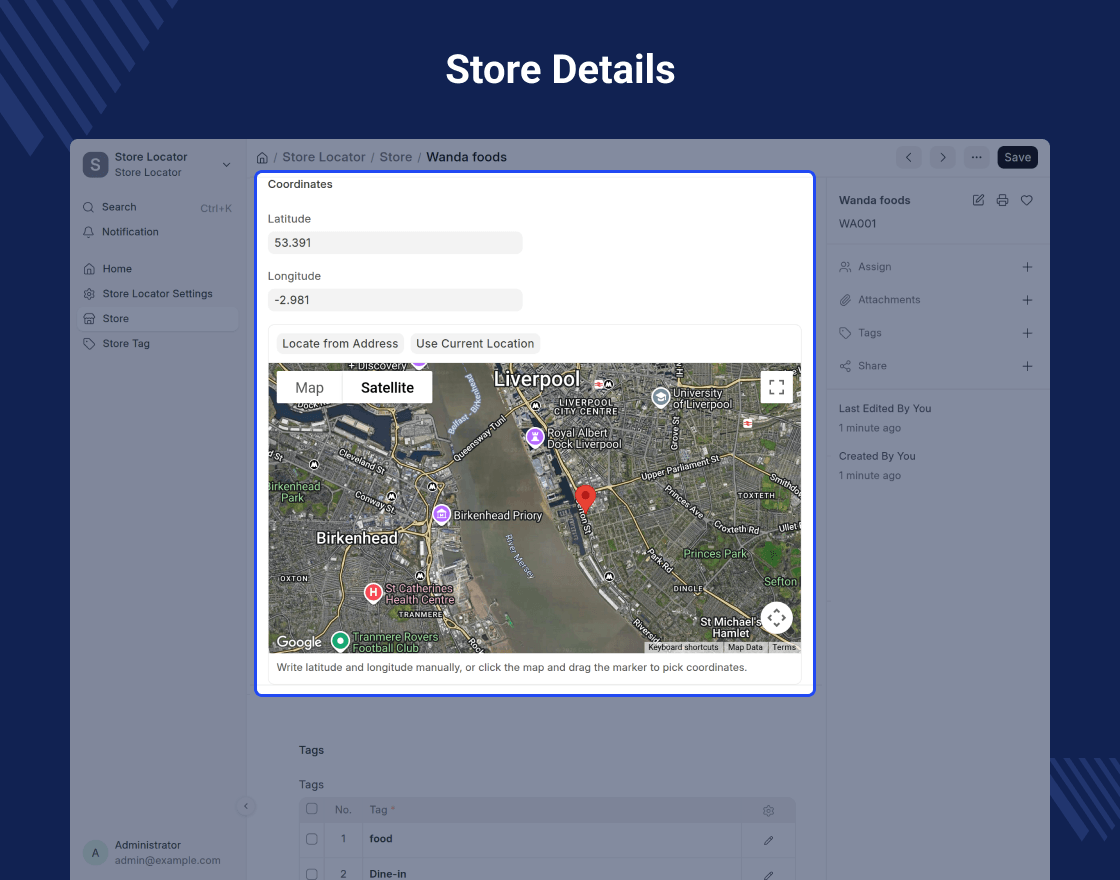 ERPNext Website Store Locator