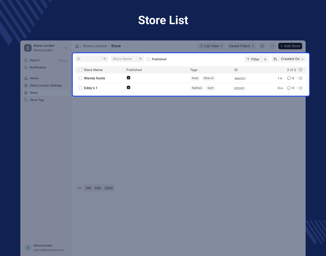 ERPNext Website Store Locator