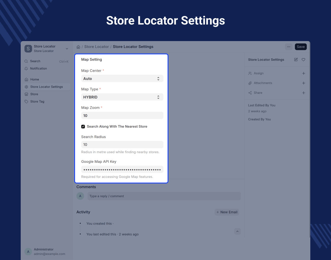 ERPNext Website Store Locator