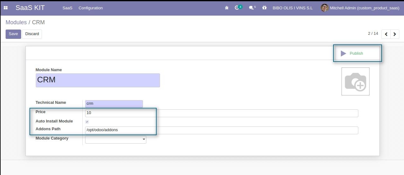 Odoo SaaS Custom Plans