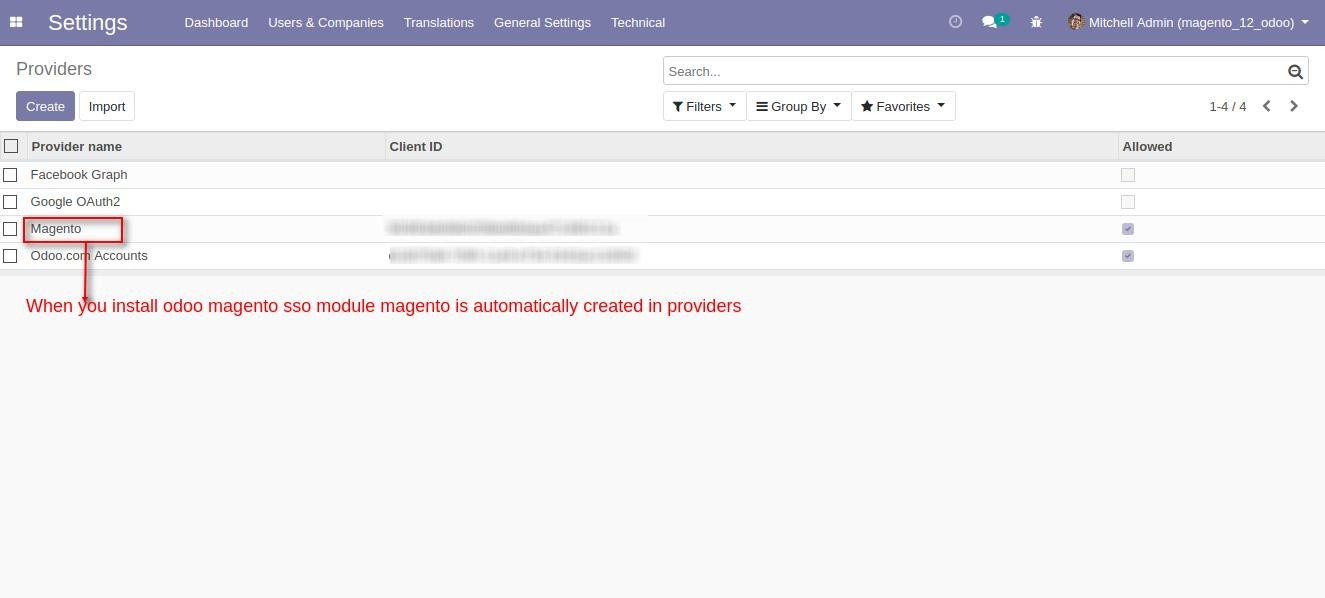 Odoo Magento SSO