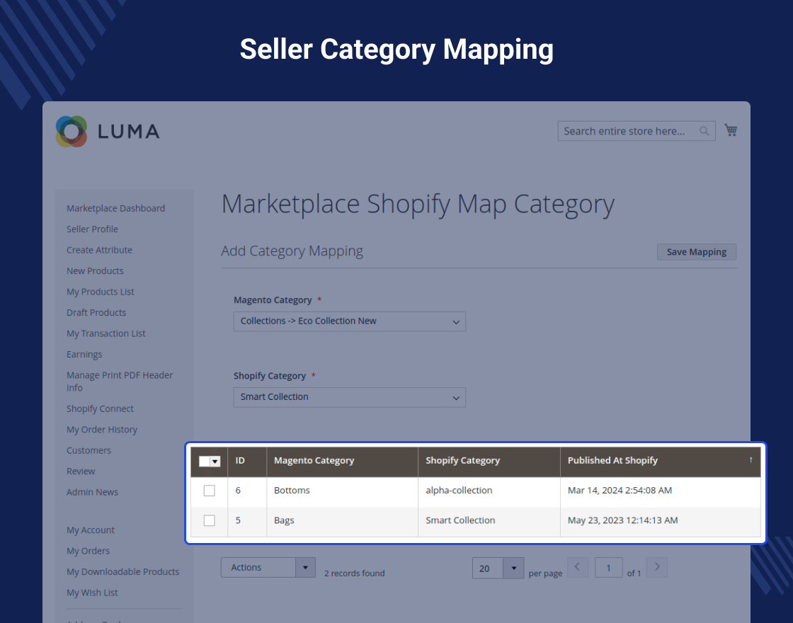 Magento 2 Multi Vendor Shopify Connector