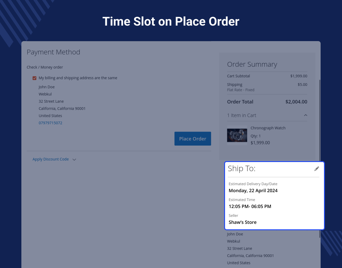 Magento 2 Delivery Time Slot Marketplace Add-On