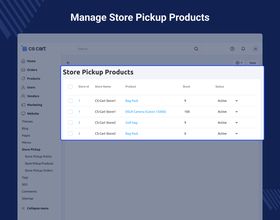 CS-Cart Store Pickup Shipping