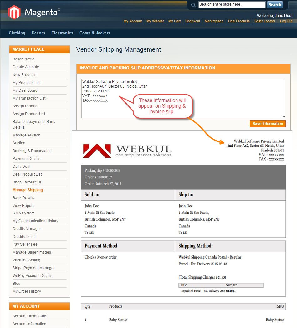 Magento (OpenMage) Marketplace Canada Post Shipping
