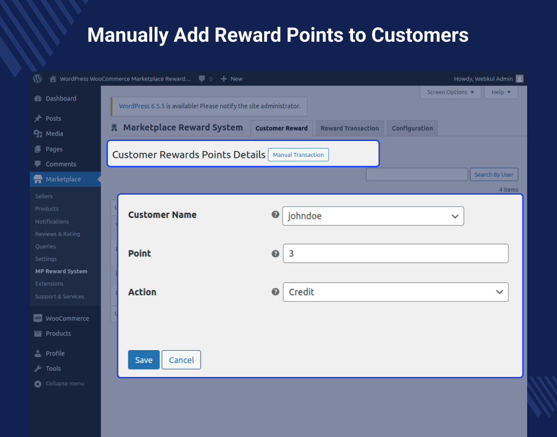 Marketplace Reward System for WooCommerce