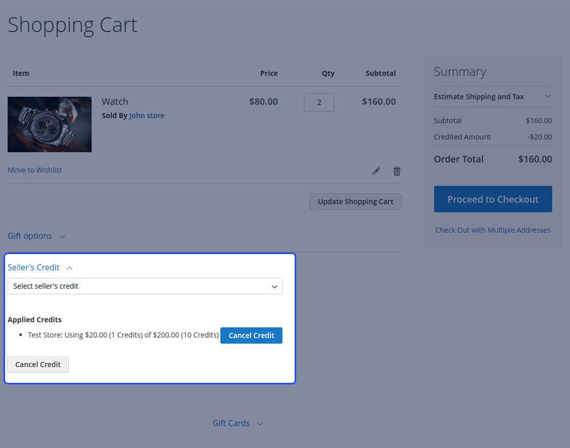 Magento 2 Vendor Credit Management Marketplace Add-on 