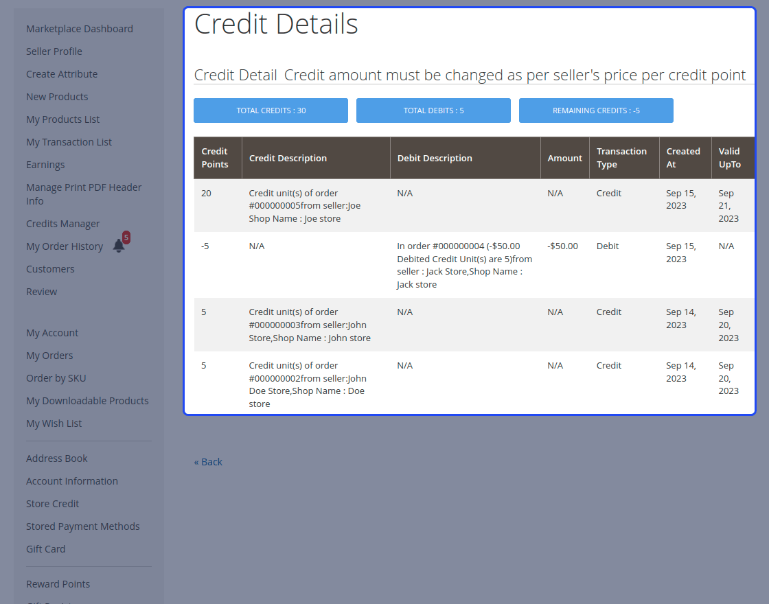Magento 2 Vendor Credit Management Marketplace Add-on 