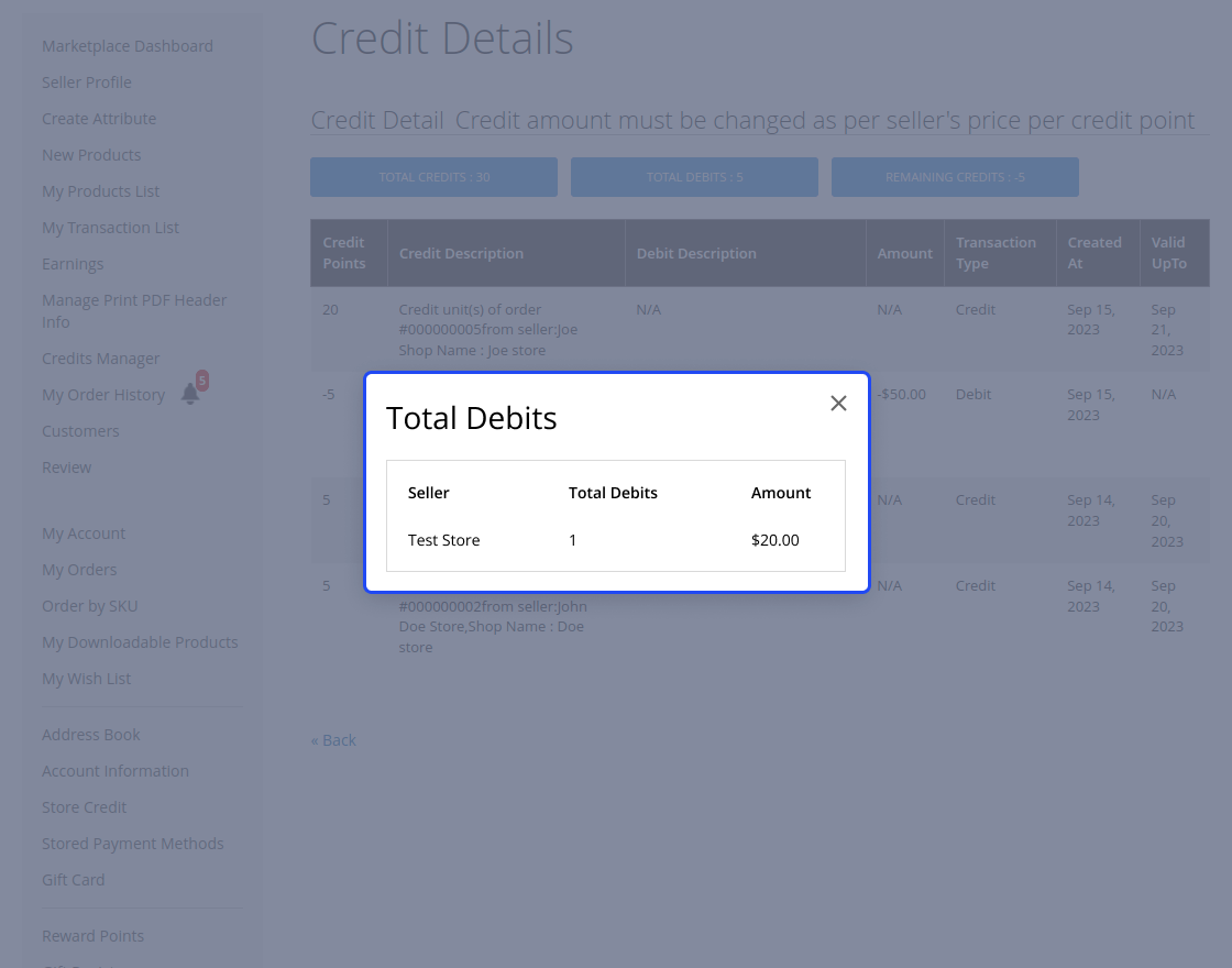 Magento 2 Vendor Credit Management Marketplace Add-on 