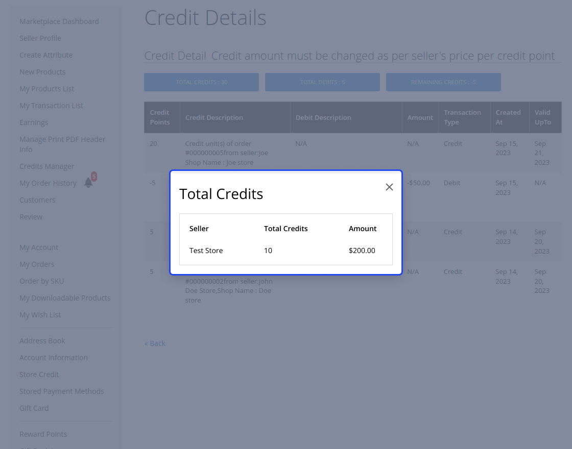 Magento 2 Vendor Credit Management Marketplace Add-on 