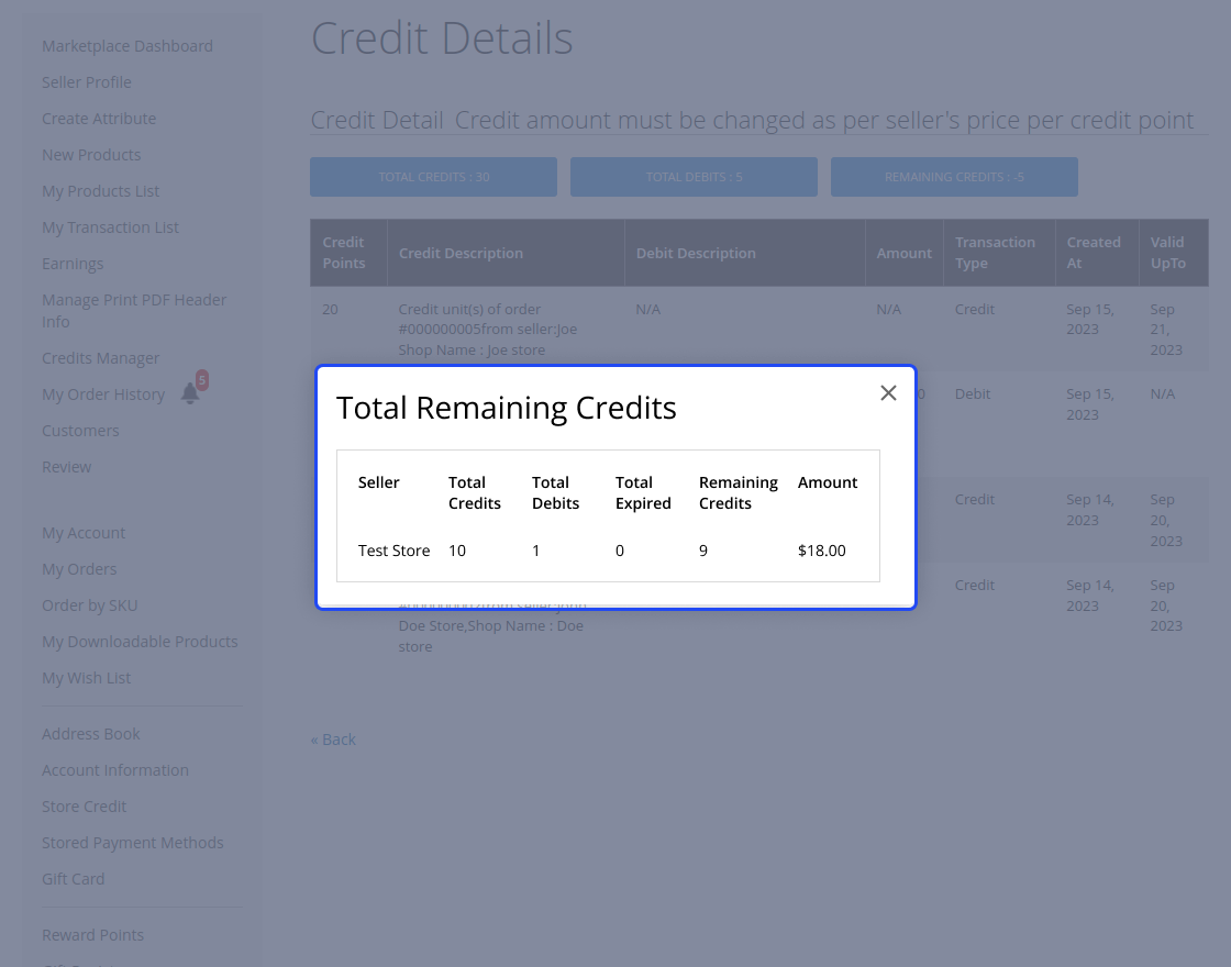 Magento 2 Vendor Credit Management Marketplace Add-on 