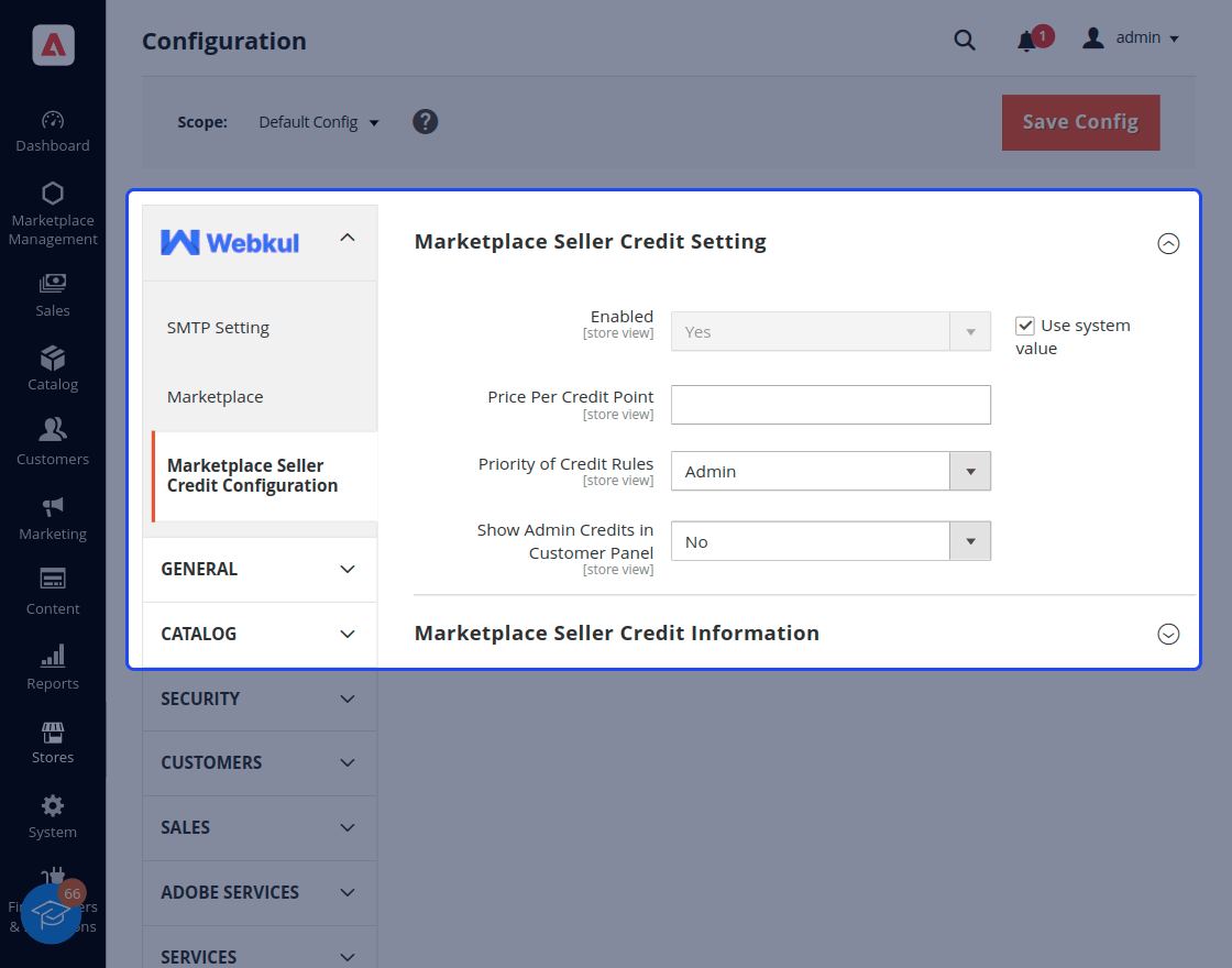 Magento 2 Vendor Credit Management Marketplace Add-on 