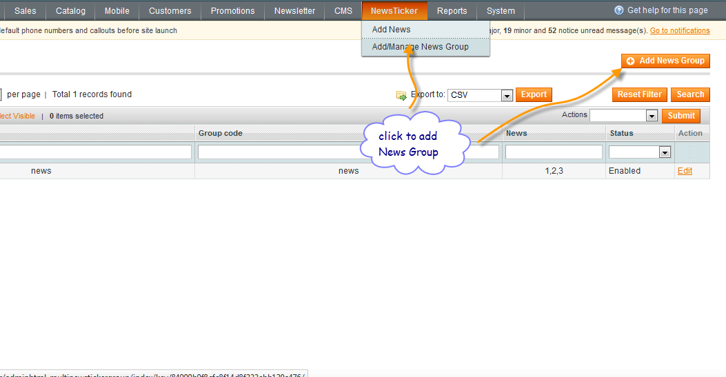 Magento (OpenMage) News Ticker