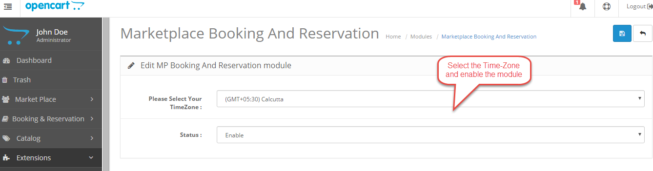 Opencart Marketplace Booking Reservation System