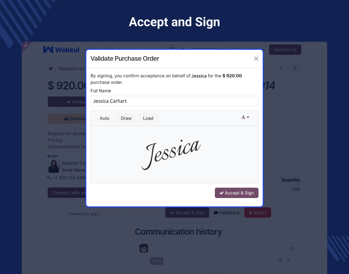 Odoo Portal Purchase Signature