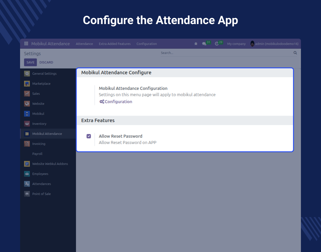 Odoo Attendance Mobile App