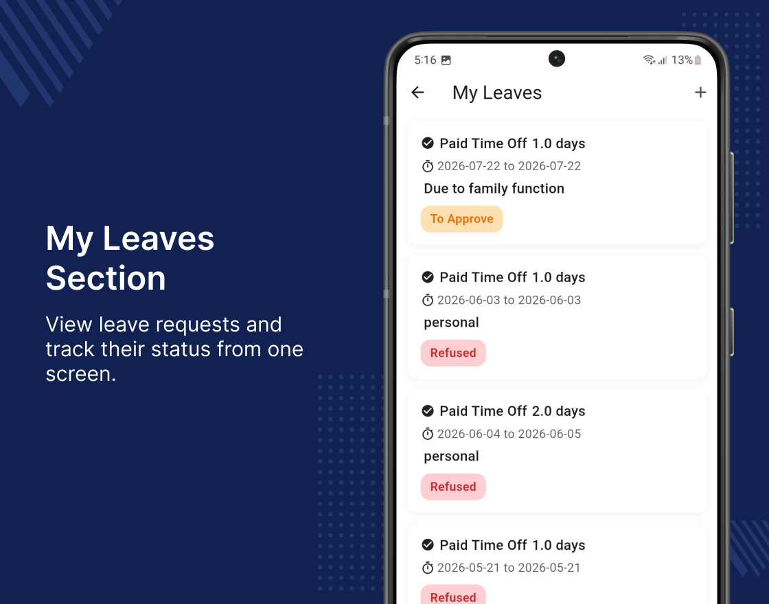 Odoo Attendance Mobile App
