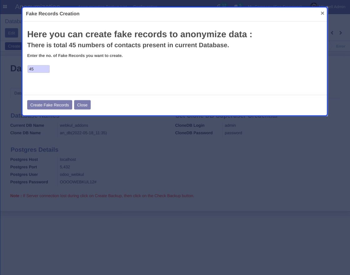Odoo Database Anonymization