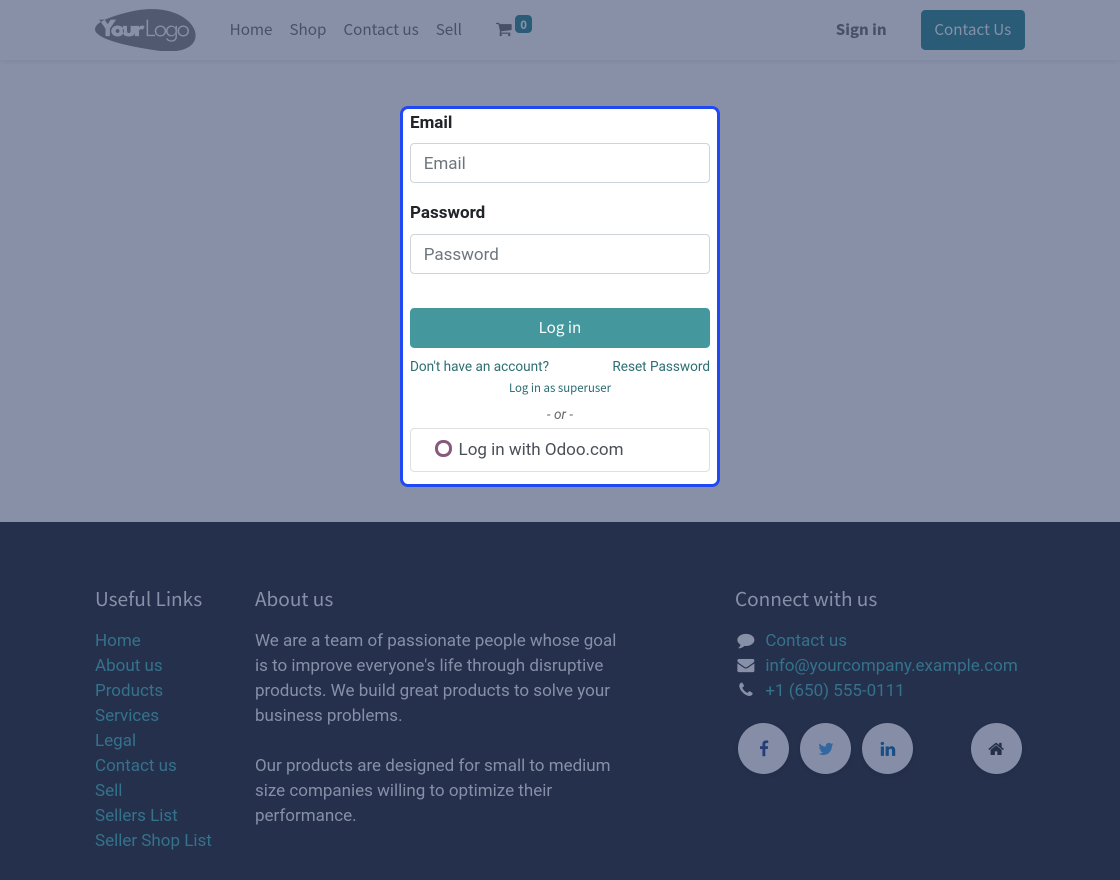Odoo Marketplace Seller OAuth Signup