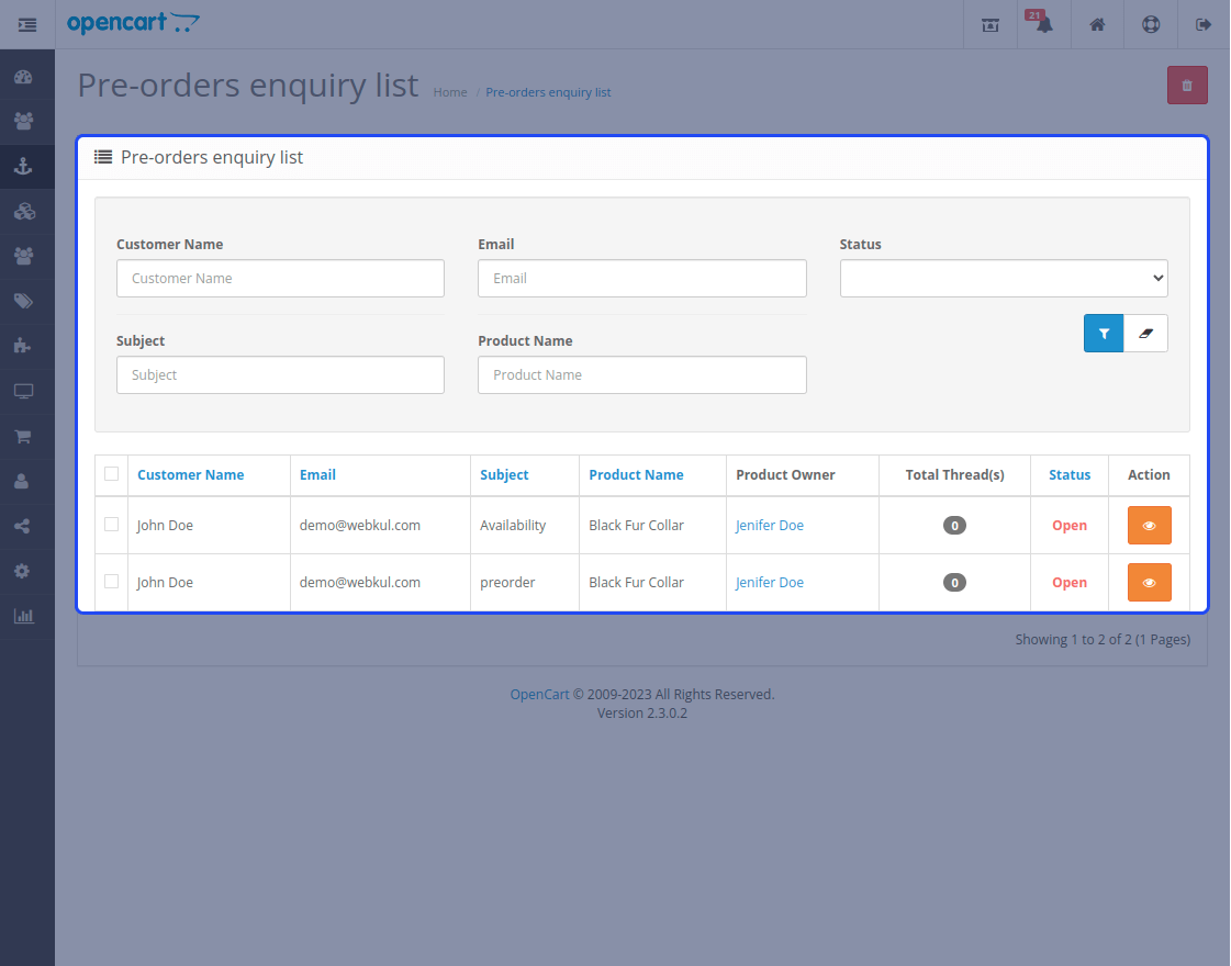 Opencart Marketplace Multi Tenant Pre-Order