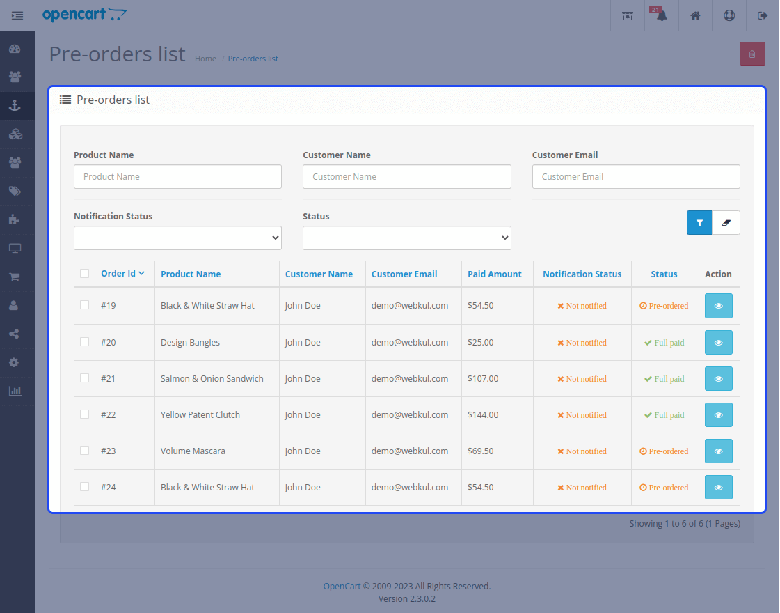 Opencart Marketplace Multi Tenant Pre-Order