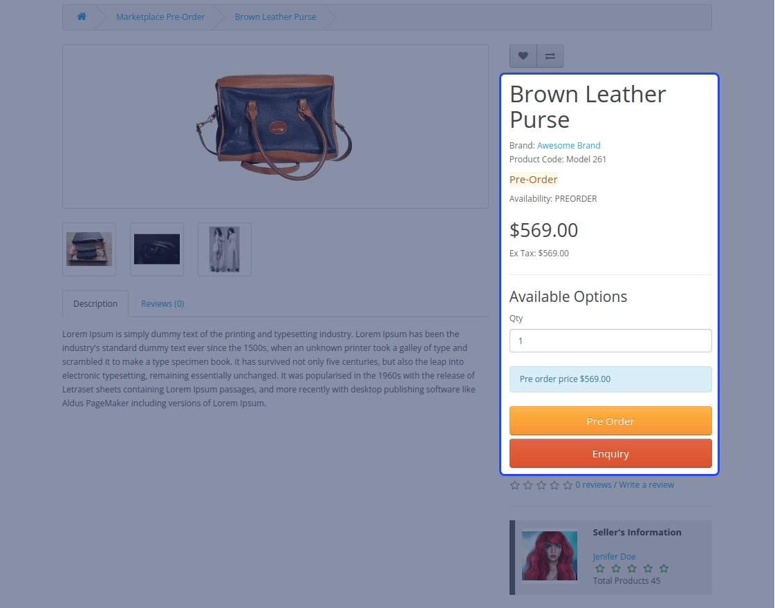 Opencart Marketplace Multi Tenant Pre-Order