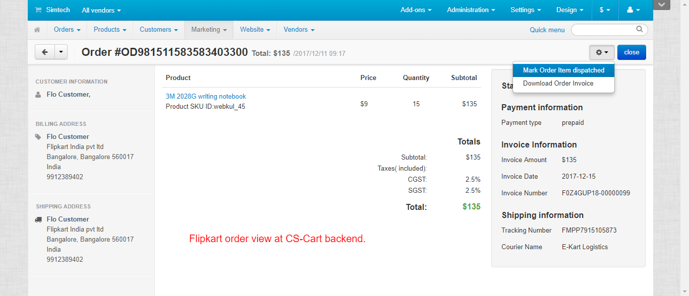 CS-Cart Flipkart Connector