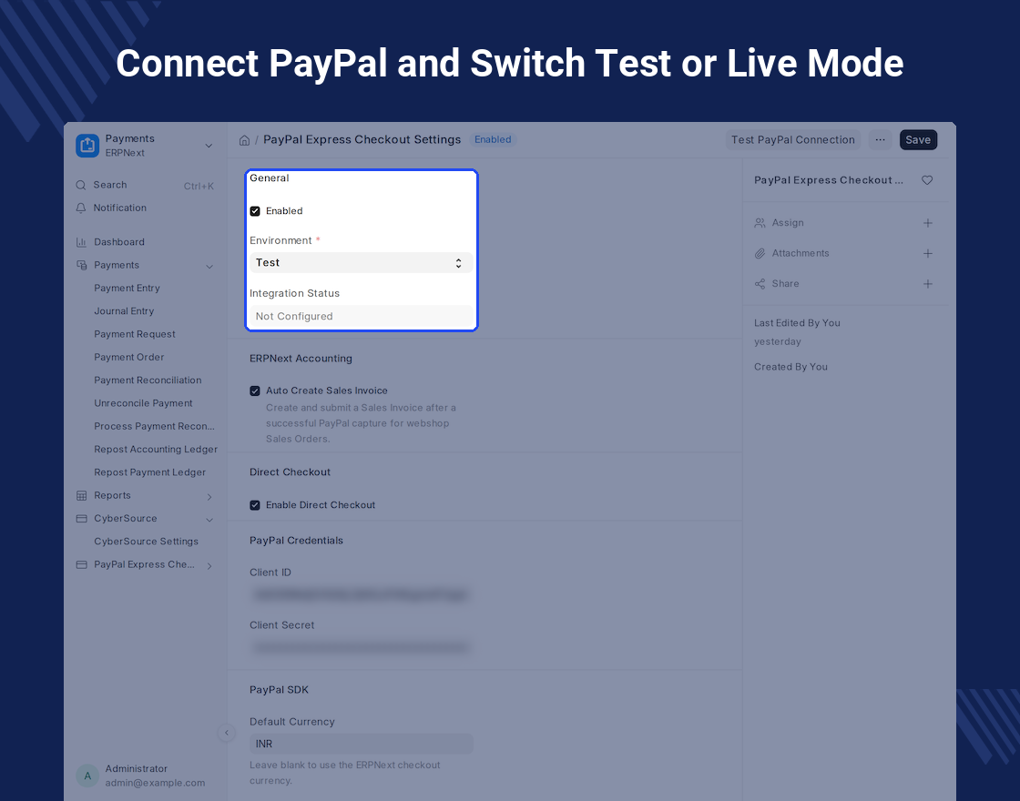 ERPNext Website PayPal Express Checkout
