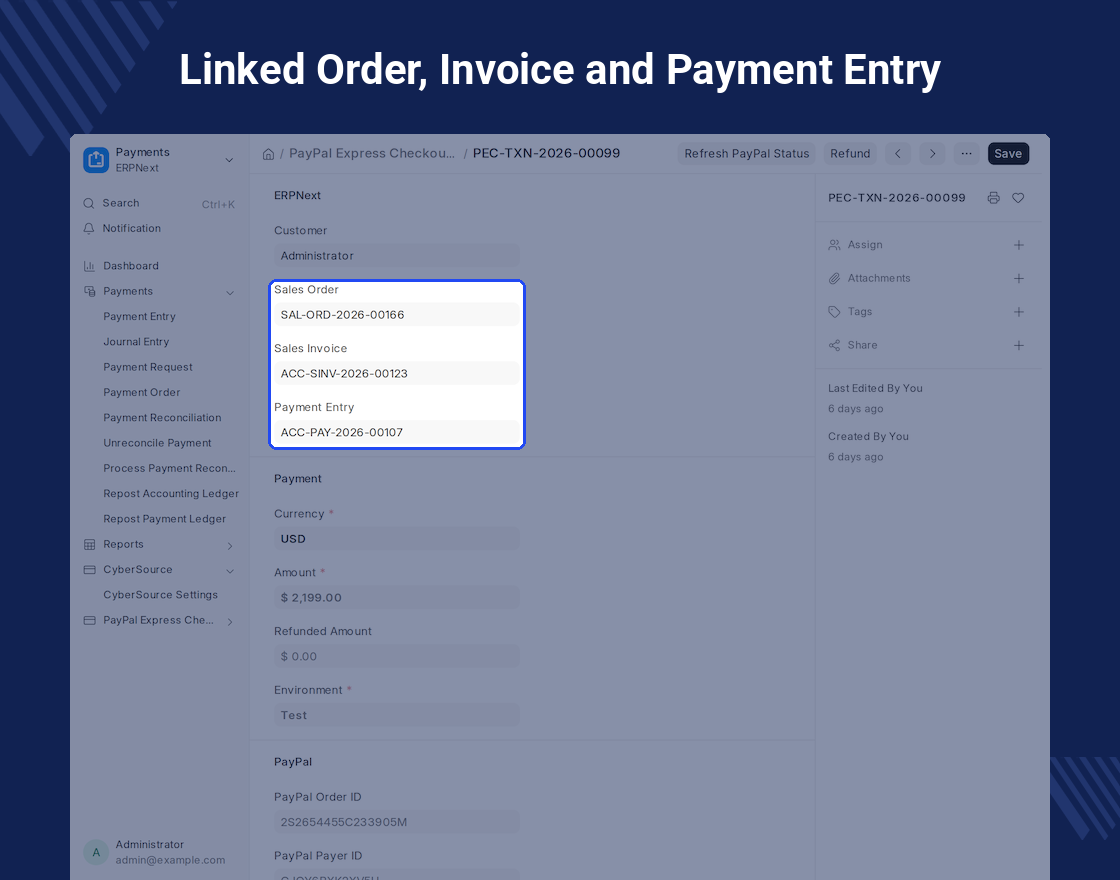 ERPNext Website PayPal Express Checkout