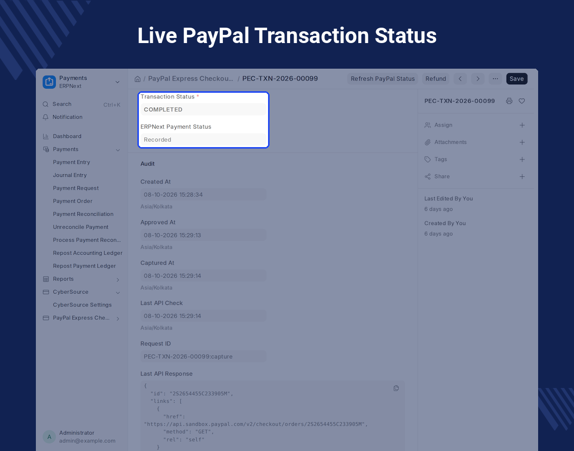ERPNext Website PayPal Express Checkout
