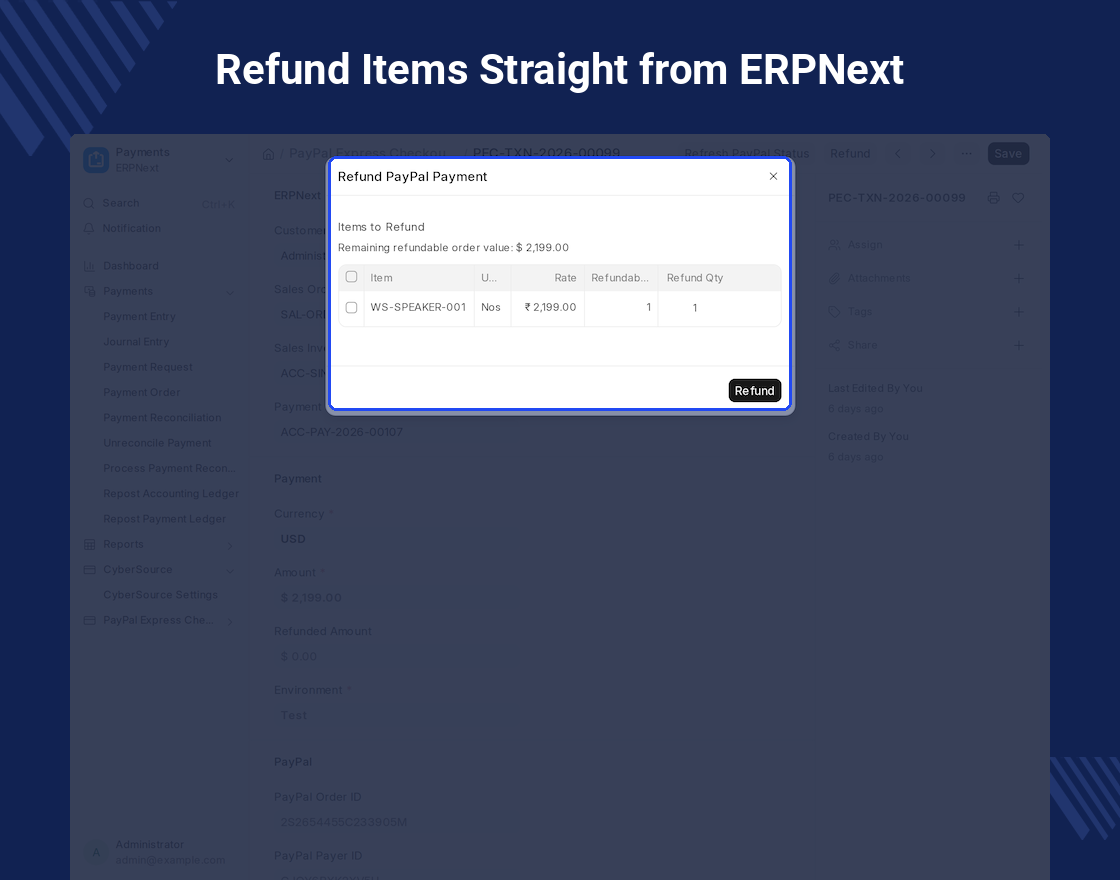 ERPNext Website PayPal Express Checkout