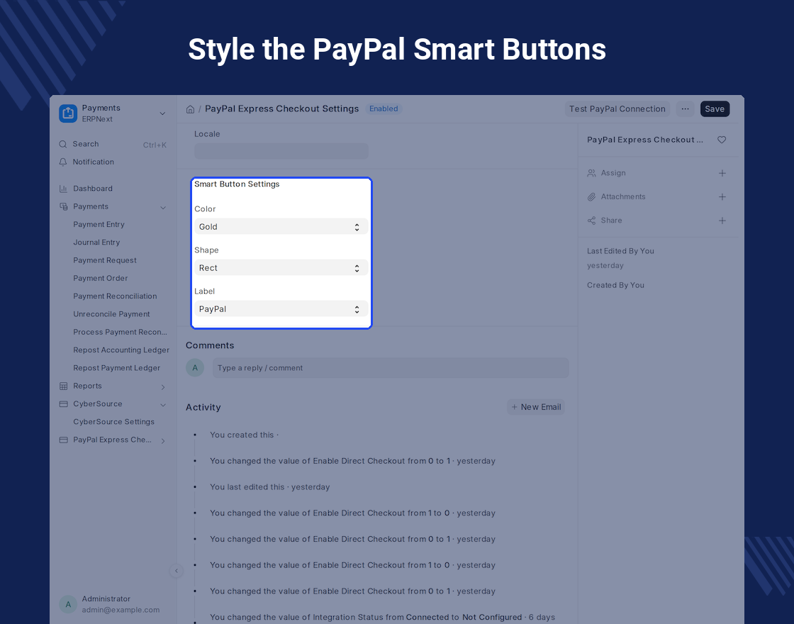 ERPNext Website PayPal Express Checkout