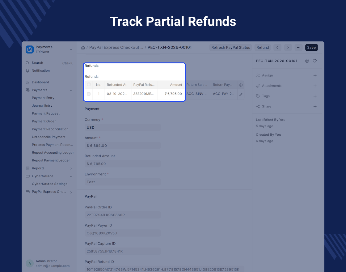 ERPNext Website PayPal Express Checkout