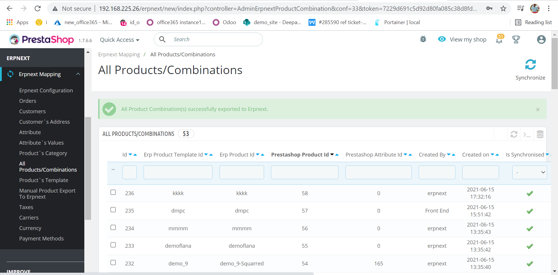 Prestashop ERPnext Connector