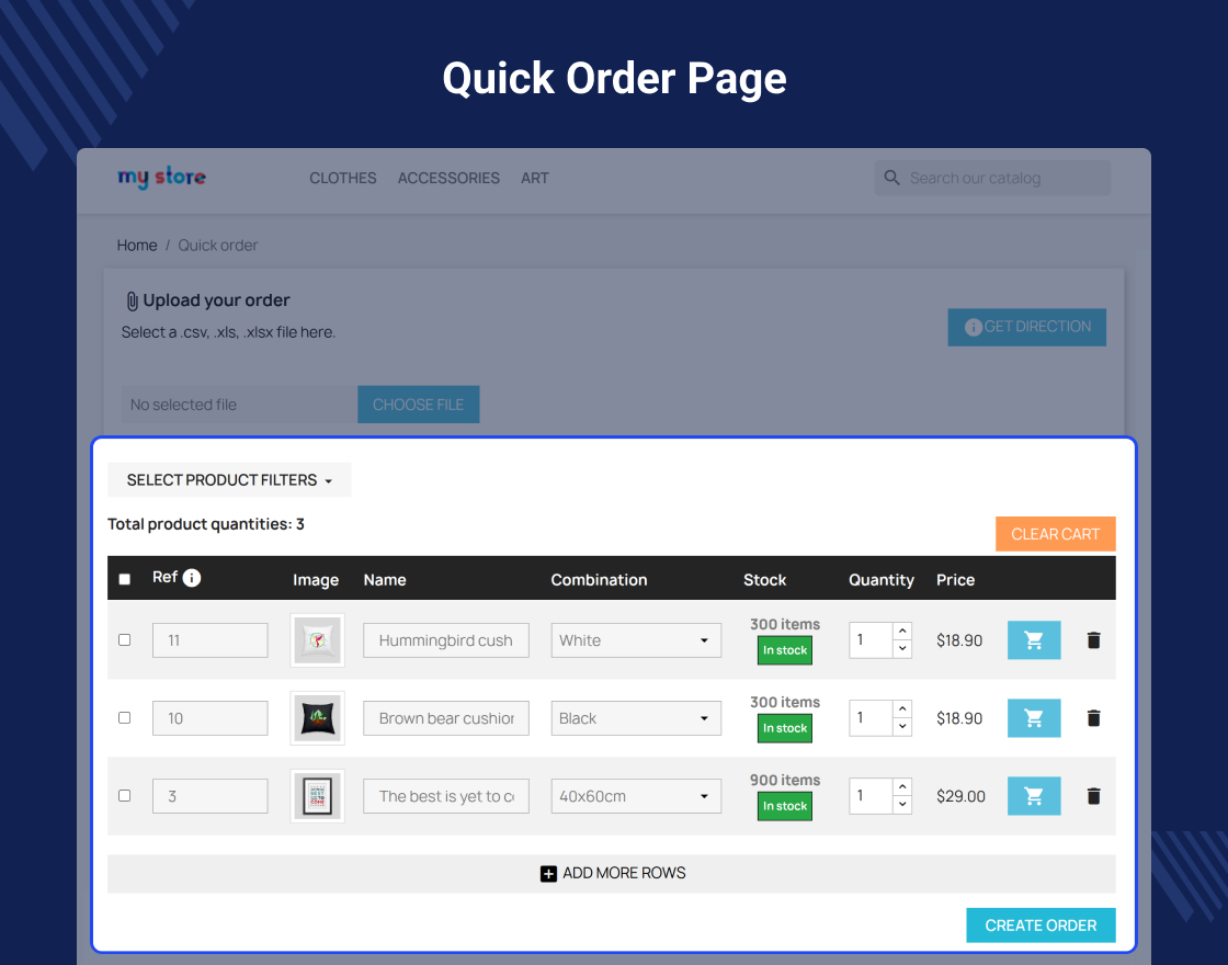 Prestashop Quick Order 