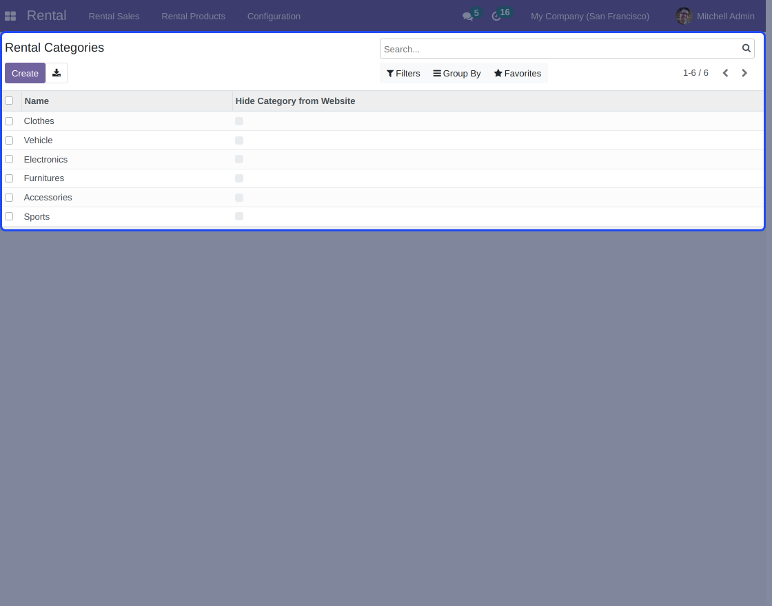 Odoo Website Rental Sale